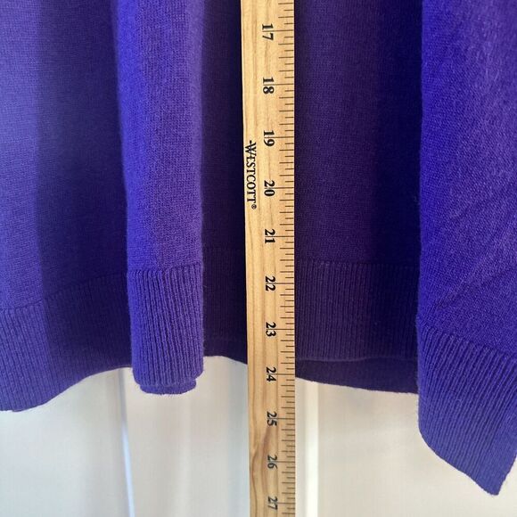 INC Concepts Jewel Cut Out Sweater L Purple Cashmere Silk Holiday Cold Shoulder - Picture 7 of 11